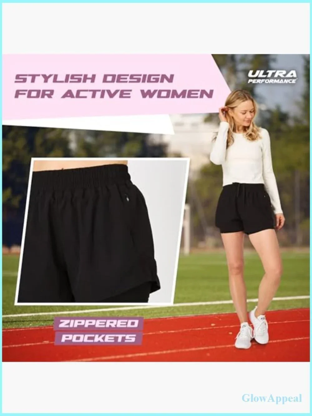Pack of 2 Compression Running Shorts with Built-in Liner & Phone Pocket